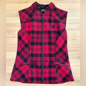 Arista: Wool Plaid Vest - Size L, Crimson Red